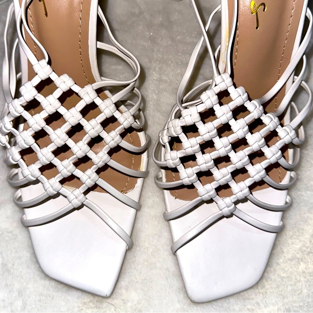 Worn ONCE Lace up knotted stiletto sandals 4.5” heel - Picture 2 of 5